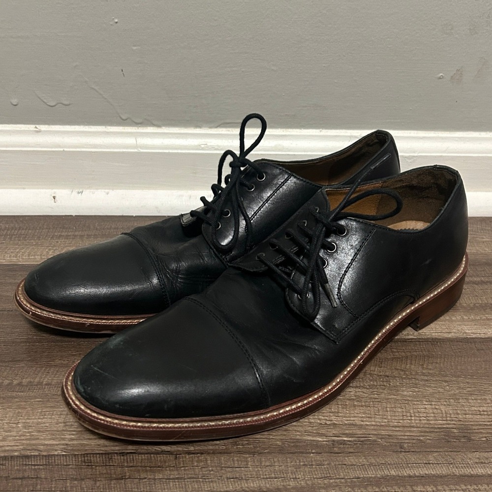 Blake McKay Oxford Shoes Mens 10.5 Black Leather T9 Handcrafted Dapper Classic